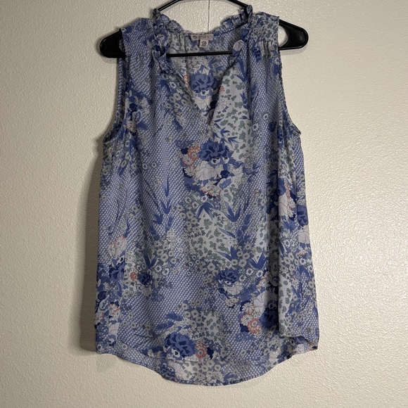 Tops - 25. Blue Floral Elaine Rose Sleeveless Top